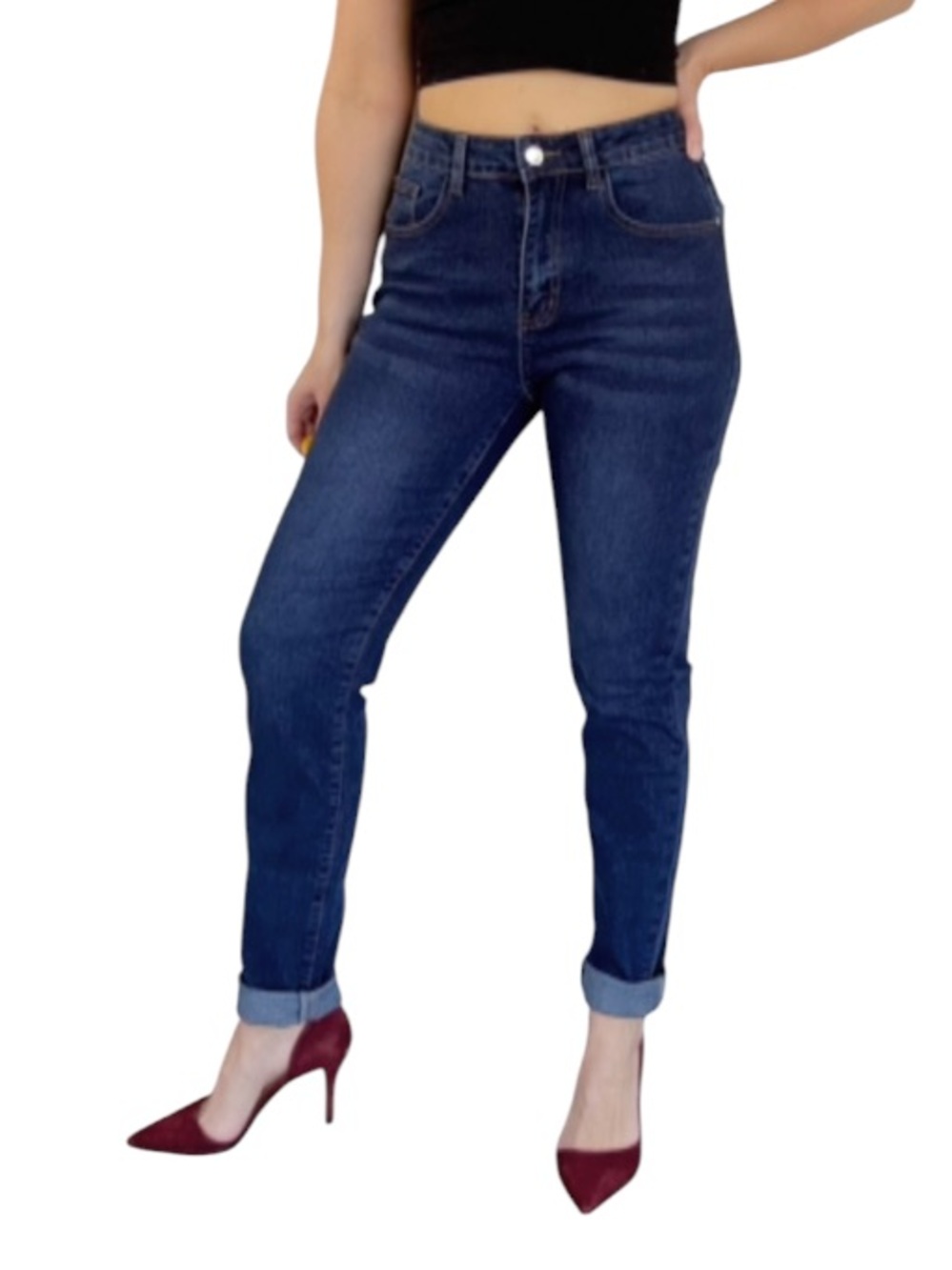 Unbranded dark wash high rise slim fit stretch jeans size 6